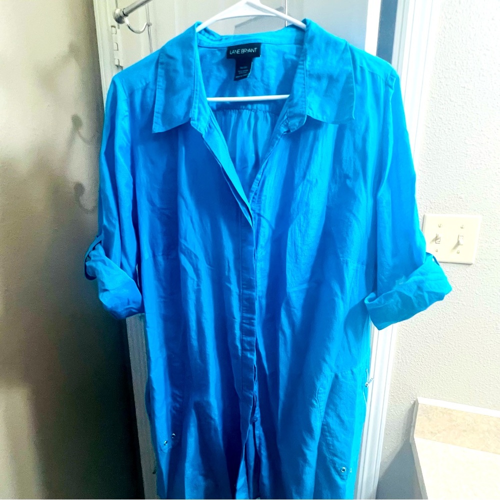 Lane Bryant 18/20 Turquoise Blouse